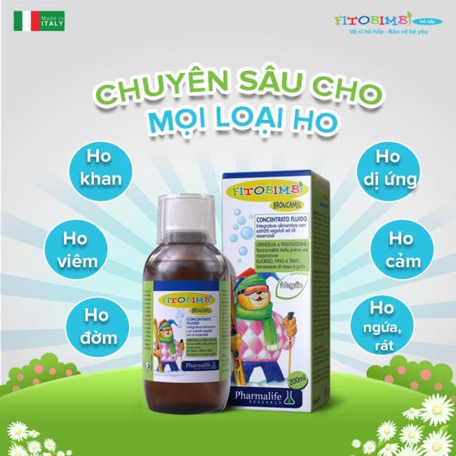 Fitobimbi Broncamil mang lại tác động đa chiều, cho bé hết ho, bảo vệ đường hô hấp