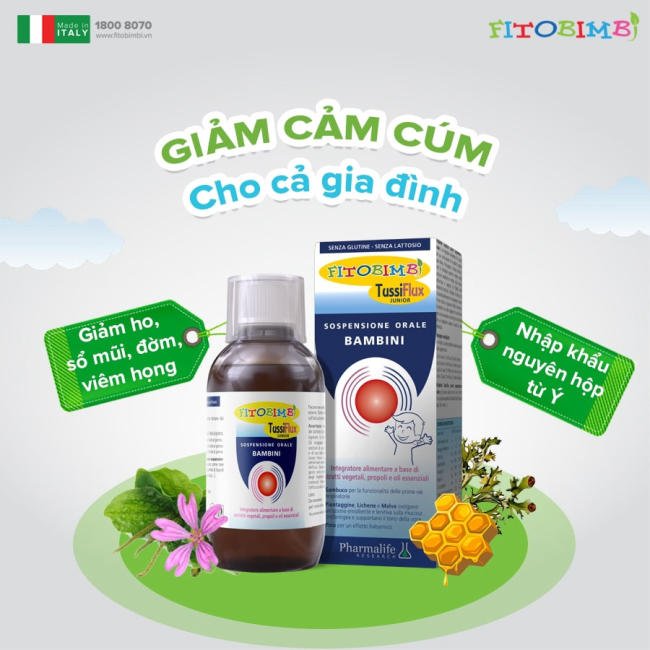 Fitobimbi Tussiflux Junior - Trị cảm cúm cho bé yêu