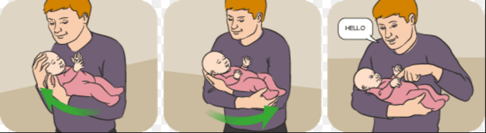 Tư thế bế và ru trẻ sơ sinh 1 tuần tuổi trên tay