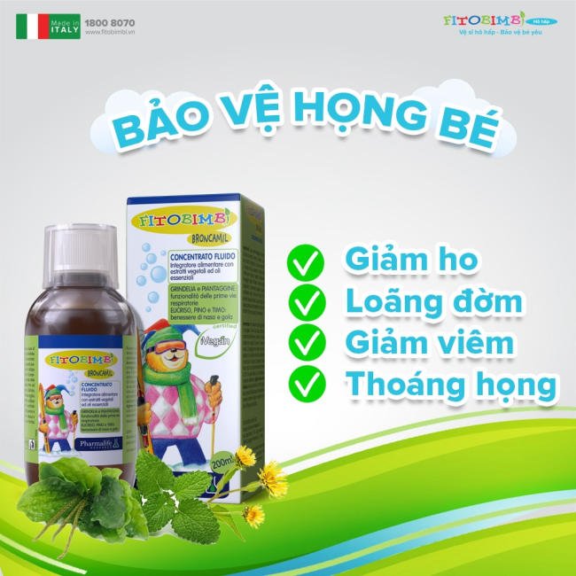 Siro trị ho khan cho trẻ sơ sinh Fitobimbi Broncamil
