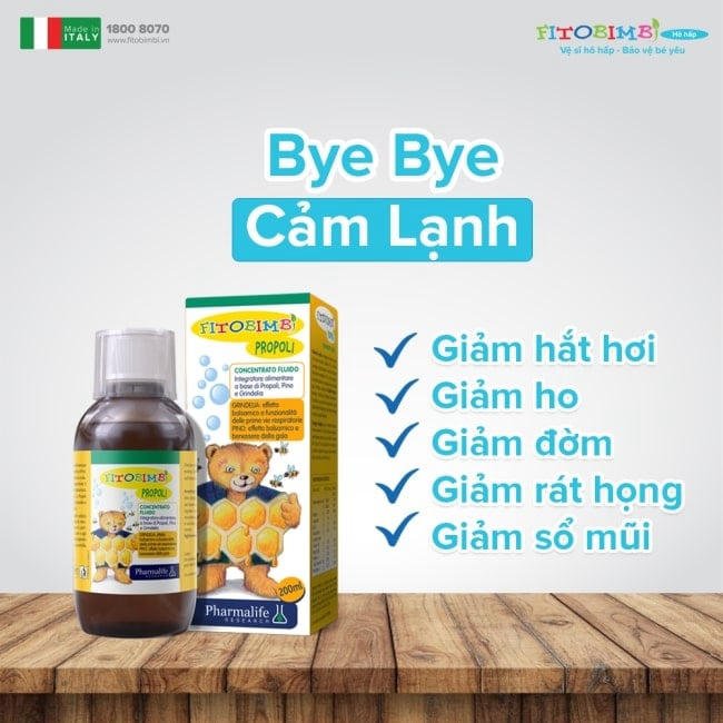 Siro trị nghẹt mũi, sổ mũi cho bé Fitobimbi Propoli