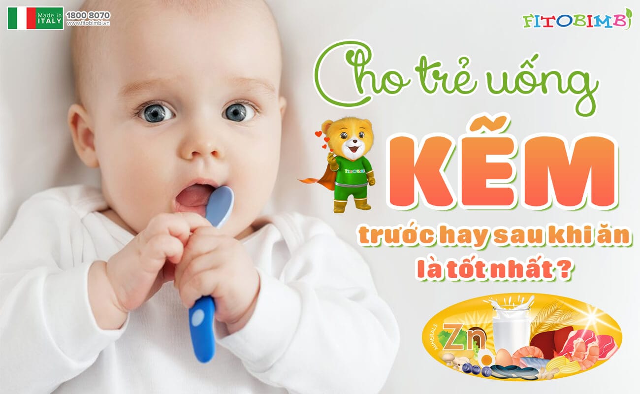 cho tre uong kem truoc hay sau an