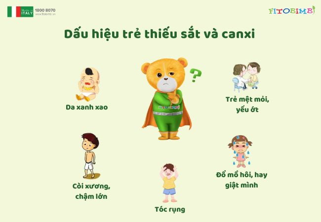 dau hieu tre thieu sat va canxi