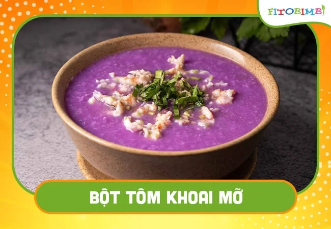 Cháo tôm nấu với khoai mỡ cho bé 7 tháng