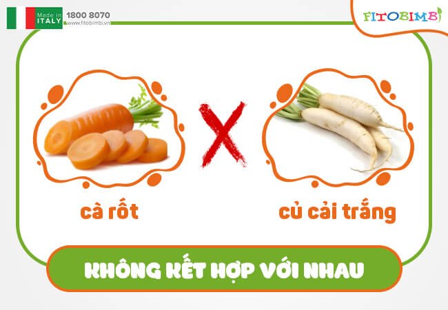 Cà rốt, củ cải trắng có tính tương khắc