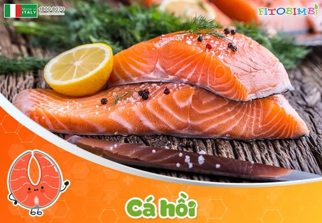 Cá hồi cho bé 6,7 tháng tuổi