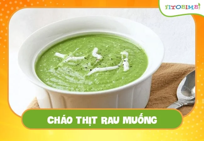 Thịt nấu rau muống giúp bé dễ tiêu và ăn ngon hơn