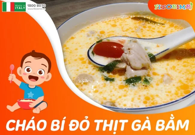 Thịt gà nấu với bí đỏ cũng là món cháo thơm ngon