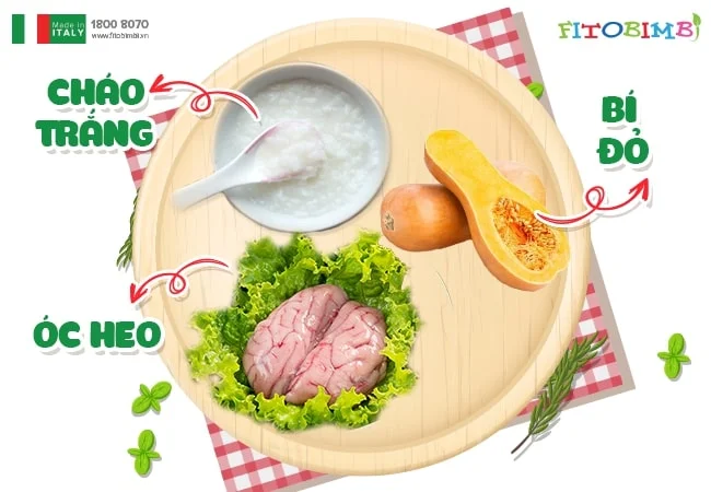 Cháo óc heo quả bí đỏ cho tới nhỏ xíu ăn dặm