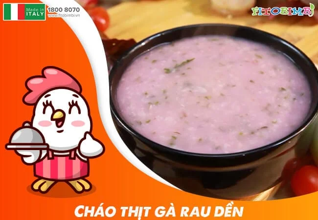 Thịt gà nấu rau dền được nhiều bé thích