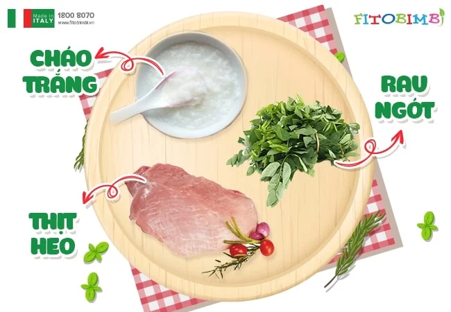Cháo thịt heo rau ngót cho bé