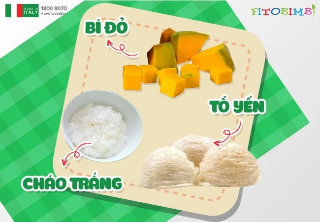 Cháo tổ yến bí đỏ cho bé