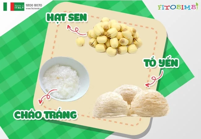 Cách nấu cháo tổ yến hạt sen cho bé
