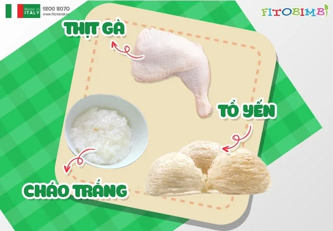 Cách làm cháo yến thịt gà cho bé