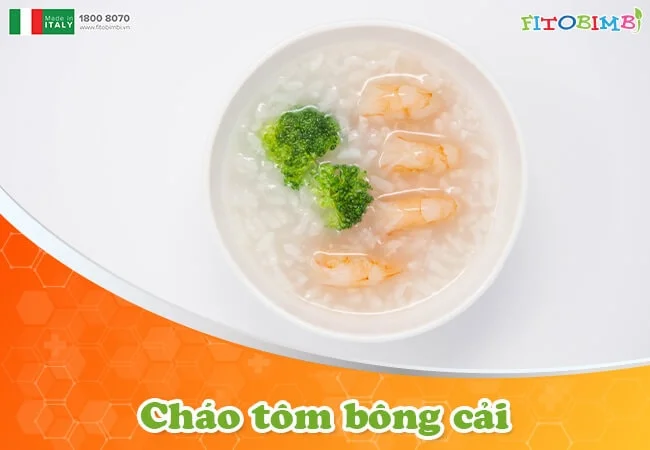 Cháo tôm bông cải nhìn rất hấp dẫn