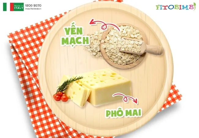 Cháo yến mạch phô mai cho bé ăn dặm