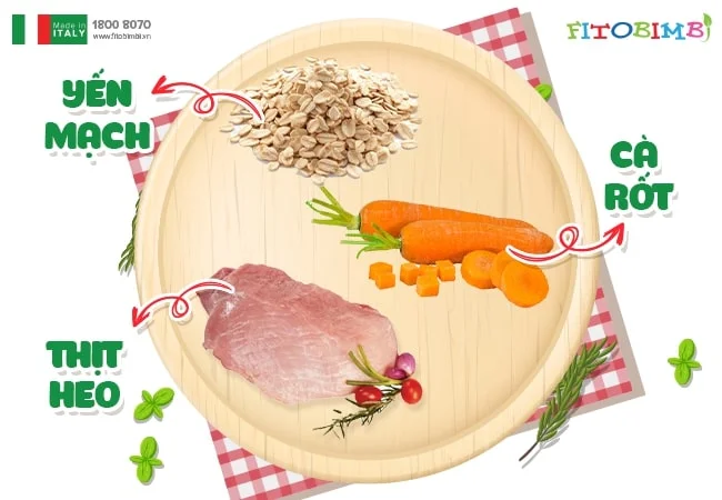 Cháo yến mạch thịt heo cho bé