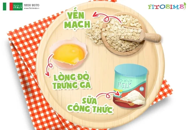 Cháo yến mạch trứng gà cho bé