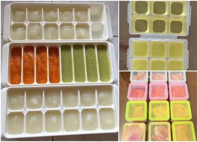 Bảo quản đồ ăn cho bé trong khay đá