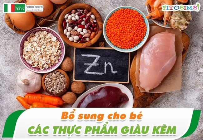 Bổ sung cho bé các thực phẩm giàu kẽm