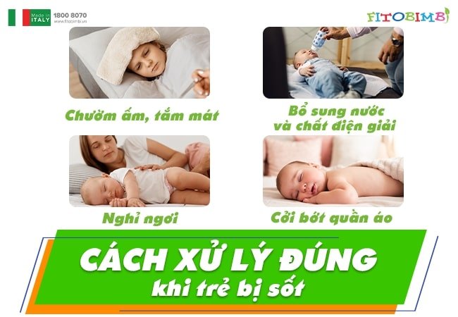 Chườm ấm, tắm mát cho trẻ