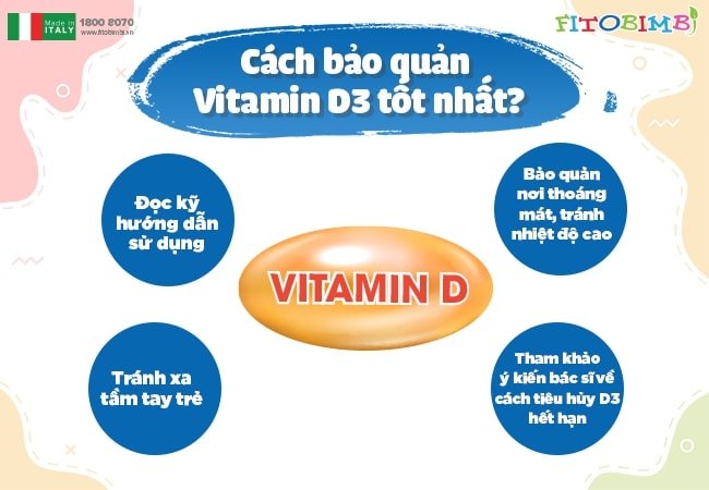 Bảo quản Vitamin D3 xa tầm tay trẻ nhỏ