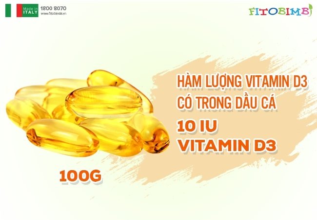 ham luong vitamin d3 trong dau ca