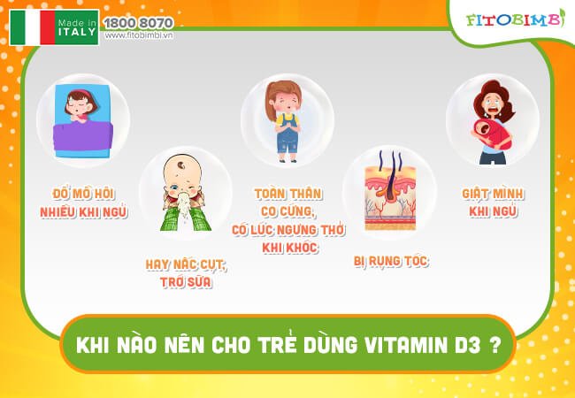 Dấu hiệu trẻ cần bổ sung vitamin D3