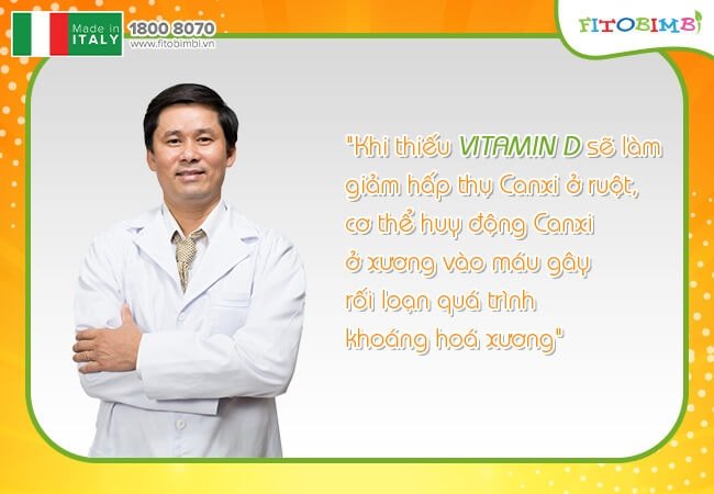 Thiếu vitamin D sẽ gây còi xương ở trẻ