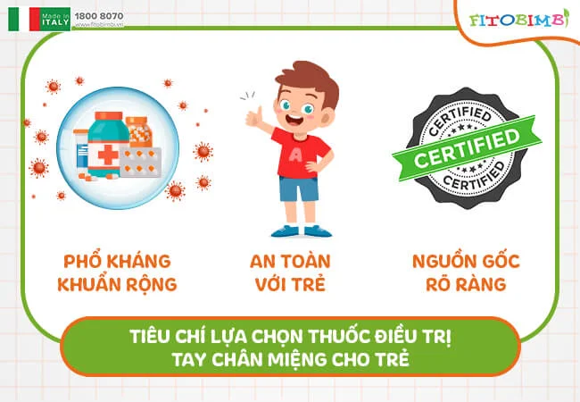 Thuốc điều trị tay chân miệng phải an toàn với trẻ