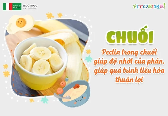Chuối giàu chất xơ tốt cho tiêu hóa của trẻ