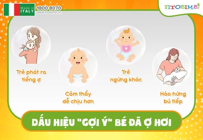 Trẻ ợ hơi khi phát ra tiếng “ợ” sảng khoái