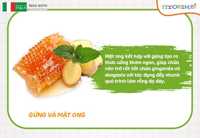 Chữa nôn trớ với gừng và mật ong