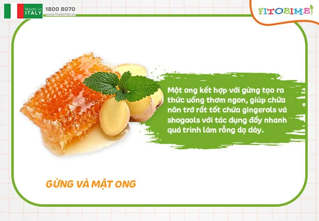 Chữa nôn trớ với gừng và mật ong