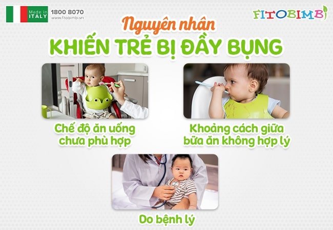 Lý do trẻ hay bị đầy bụng