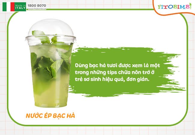 Nước ép bạc hà cho trẻ bị nôn