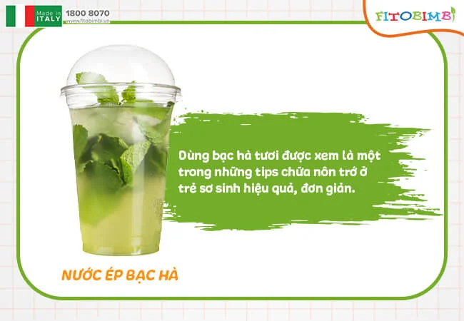 Nước ép bạc hà cho trẻ bị nôn