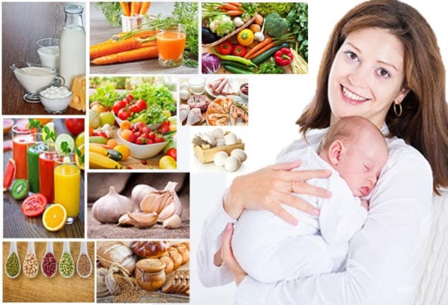 Thay đổi chế độ ăn uống của mẹ hợp lý