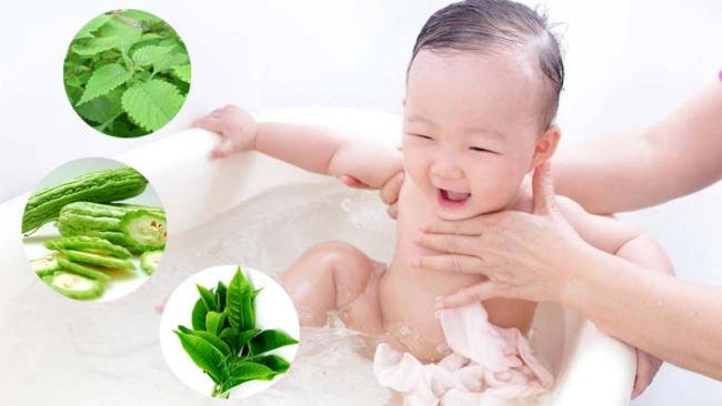 Trẻ sơ sinh có thể tắm nước lá