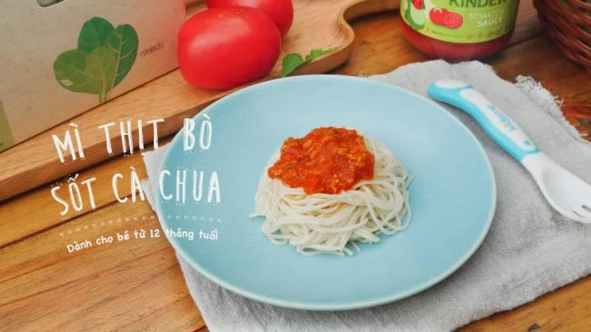 Cách nấu mì somen cho bé với thịt bò, sốt cà chua