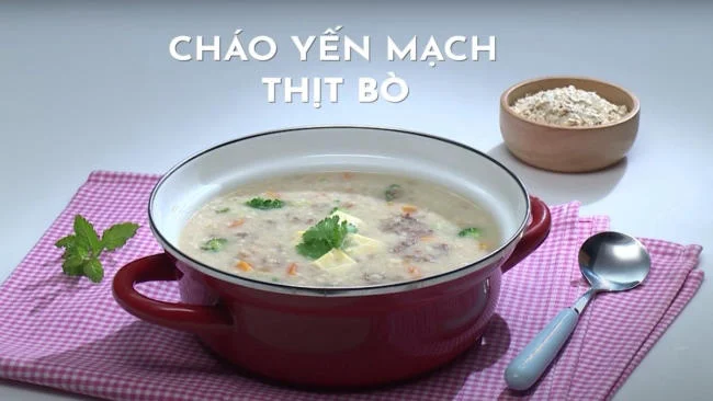 Cháo yến mạch thịt bò
