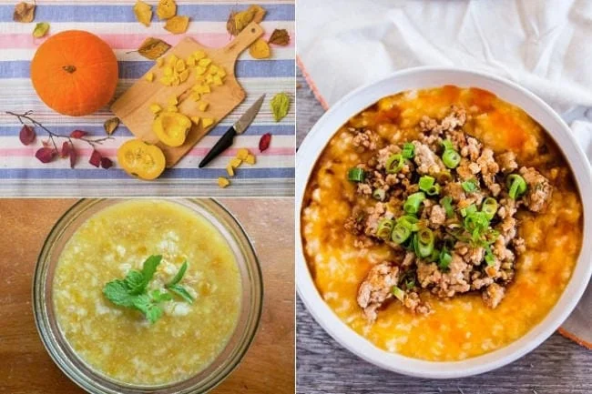 Thịt bò, nấu bí đỏ và nấm giúp bé tăng cân