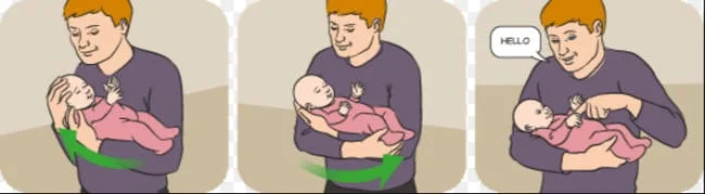 Cách bế bé nằm ngửa