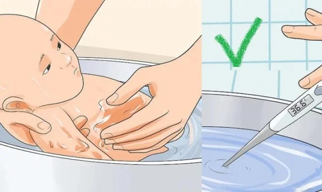 Tắm nước ấm cho bé