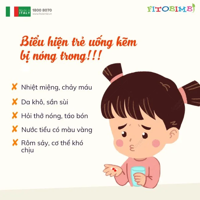 bieu hien tre uong kem bi nong trong