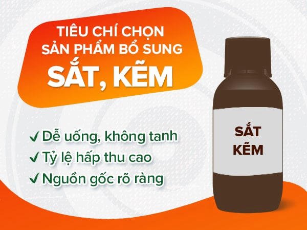 Tiêu chí chọn sản phẩm bổ sung sắt, kẽm