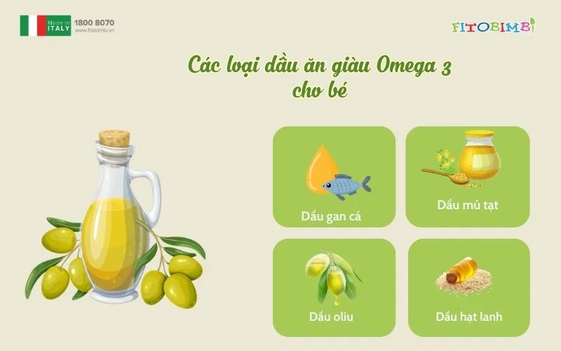 Dầu ăn cũng chứa một lượng lớn Omega 3