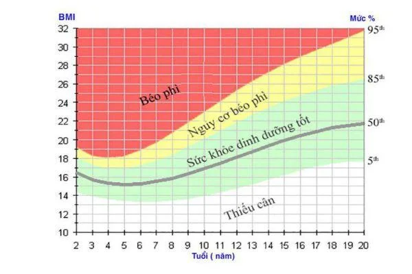 Biểu đồ BMI ở trẻ em