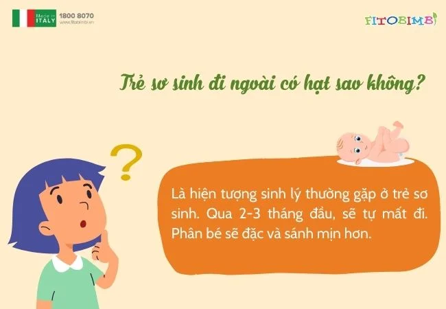 trẻ đi ngoài có hạt vàng có sao không